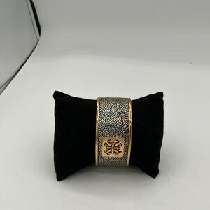 Rustic Cuff faux Gold and Silver-tone Iridescent Cuff Bracelet
